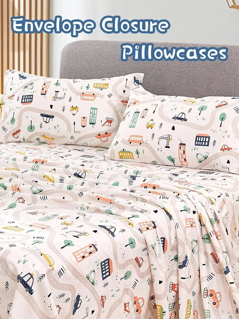 4 Piece Car Vehicle Kids Sheet Set Full Size